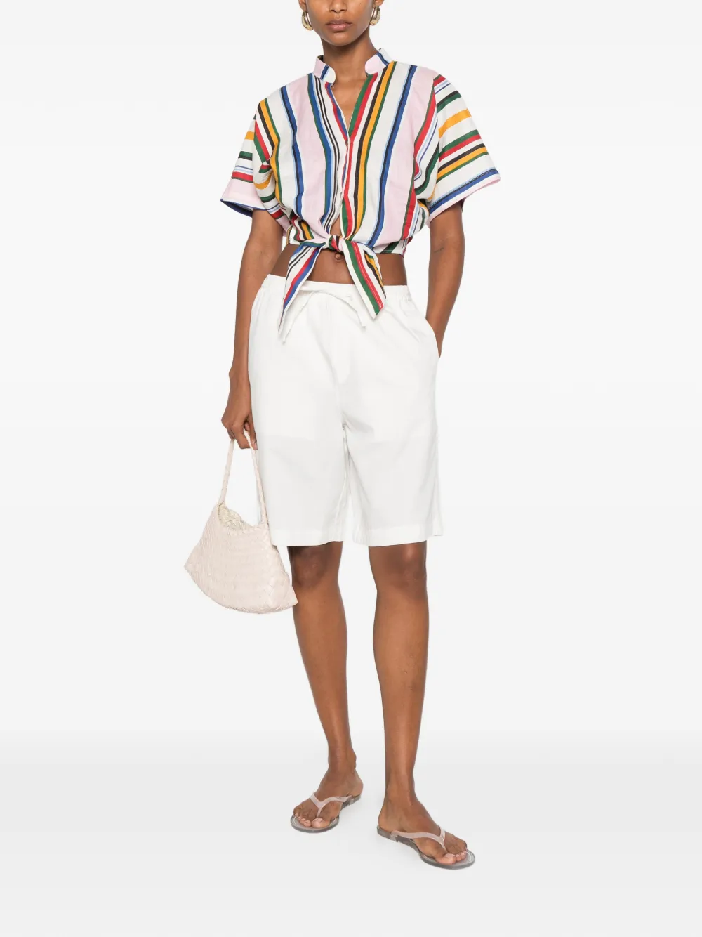 DUNST Shorts met trekkoordtaille Wit