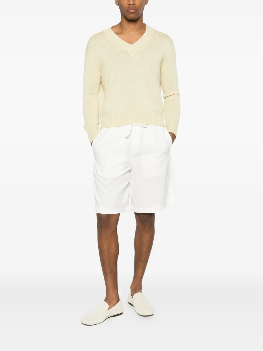 DUNST Shorts met trekkoordtaille Wit