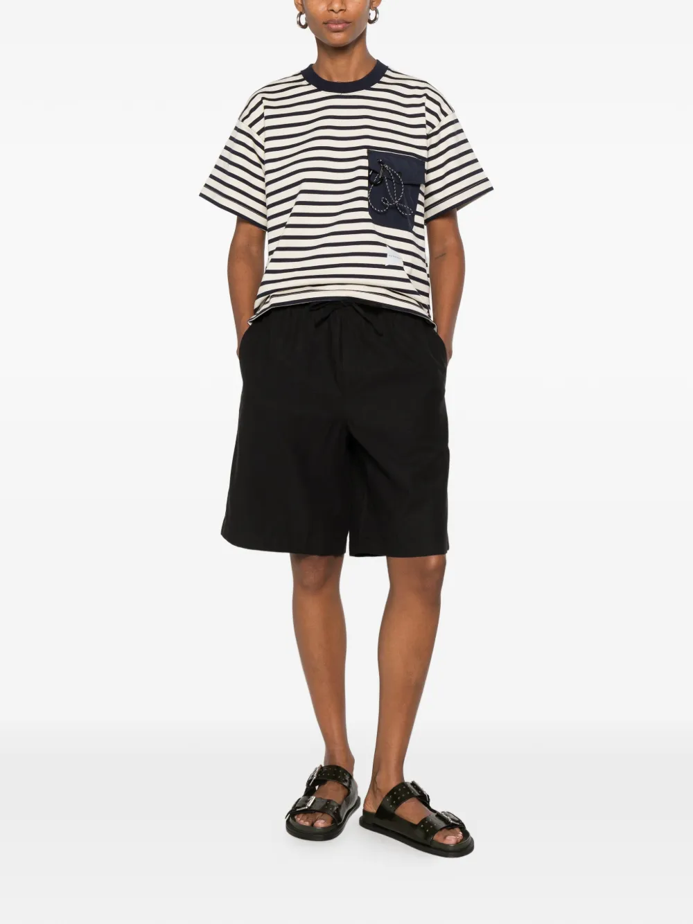 DUNST Shorts met trekkoordtaille Zwart
