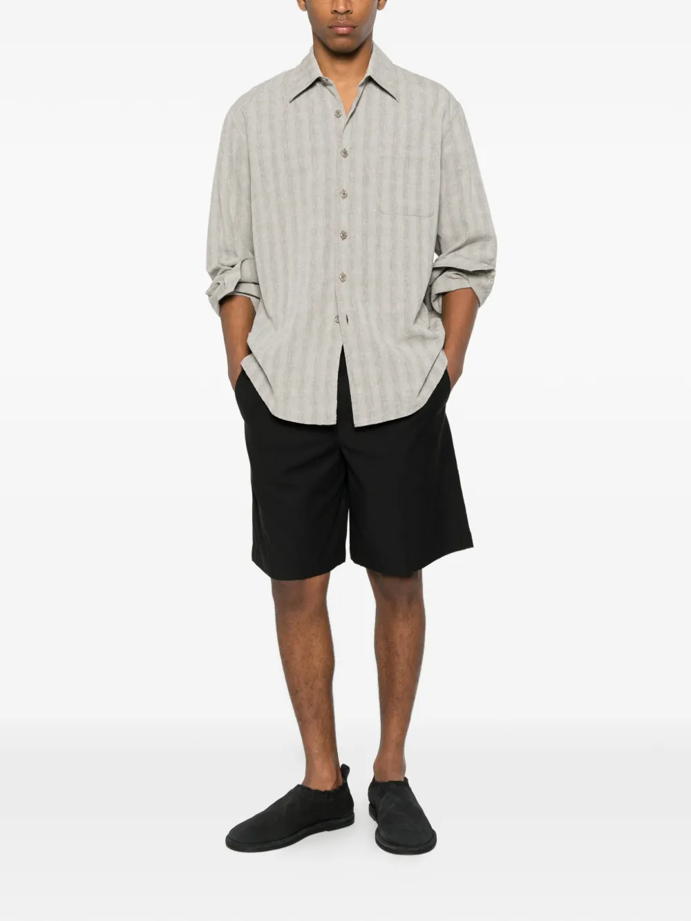 DUNST Shorts met trekkoordtaille Zwart