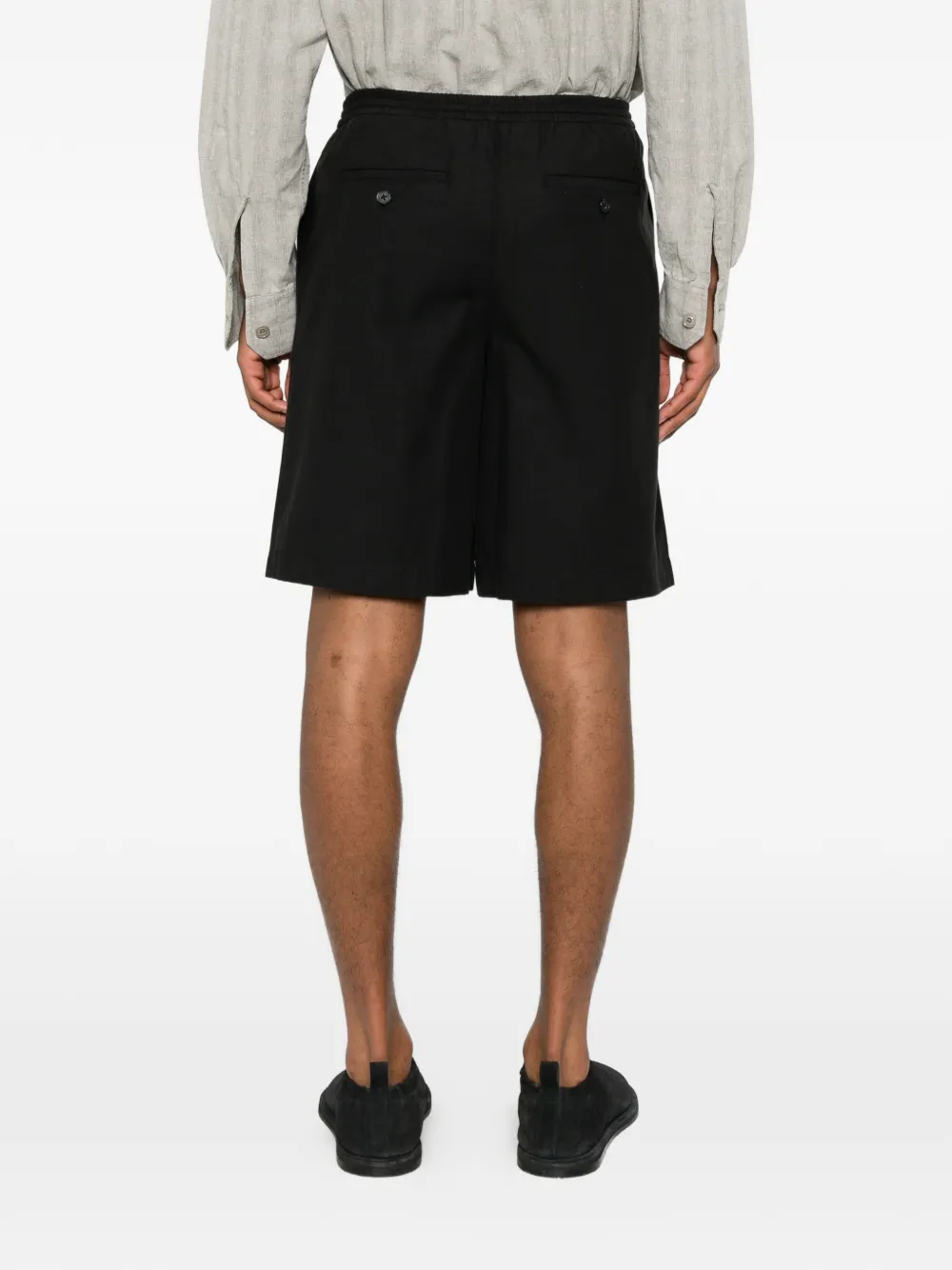 DUNST Shorts met trekkoordtaille Zwart