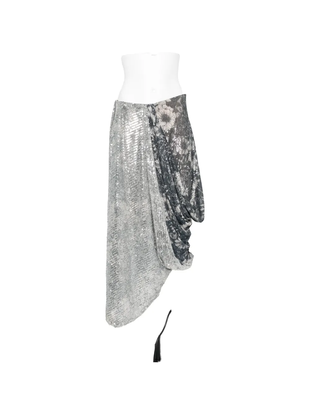 Maison Margiela sequin-embellished floral-print skirt - Grey
