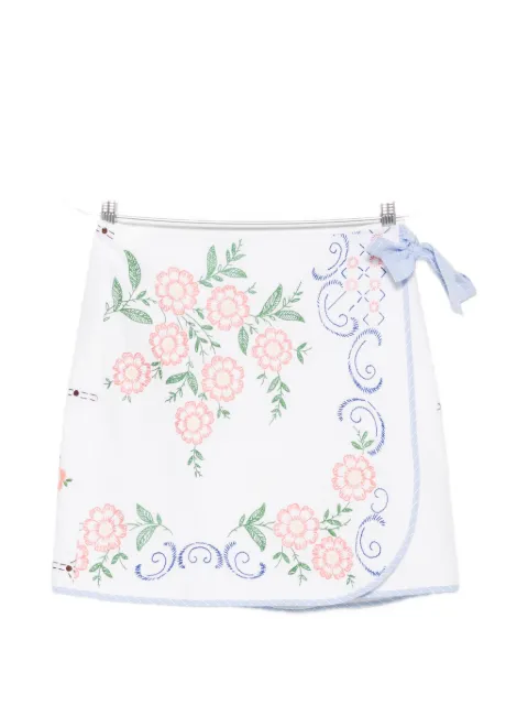 RELAX RE-LUX Nago floral-embroidered mini skirt