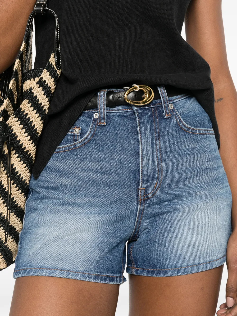 DUNST Denim shorts Blauw