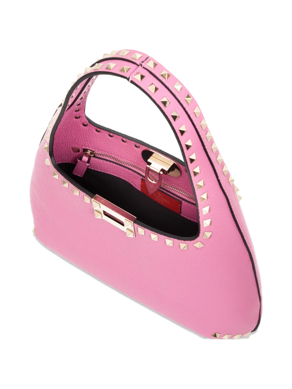 Valentino Garavani Rockstud kleine shopper van korrelig kalfsleer Roze