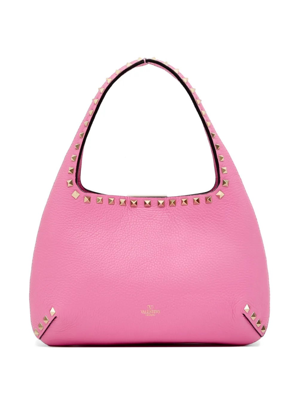 Valentino Garavani Rockstud kleine shopper van korrelig kalfsleer Roze