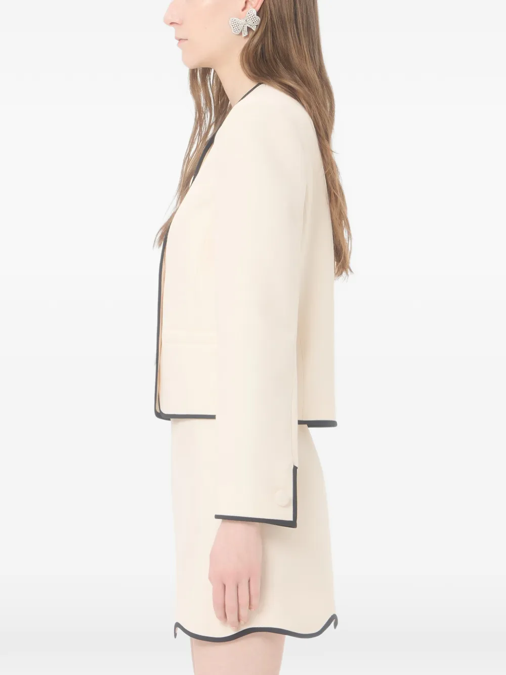 Valentino Garavani Crêpe couture jack Beige