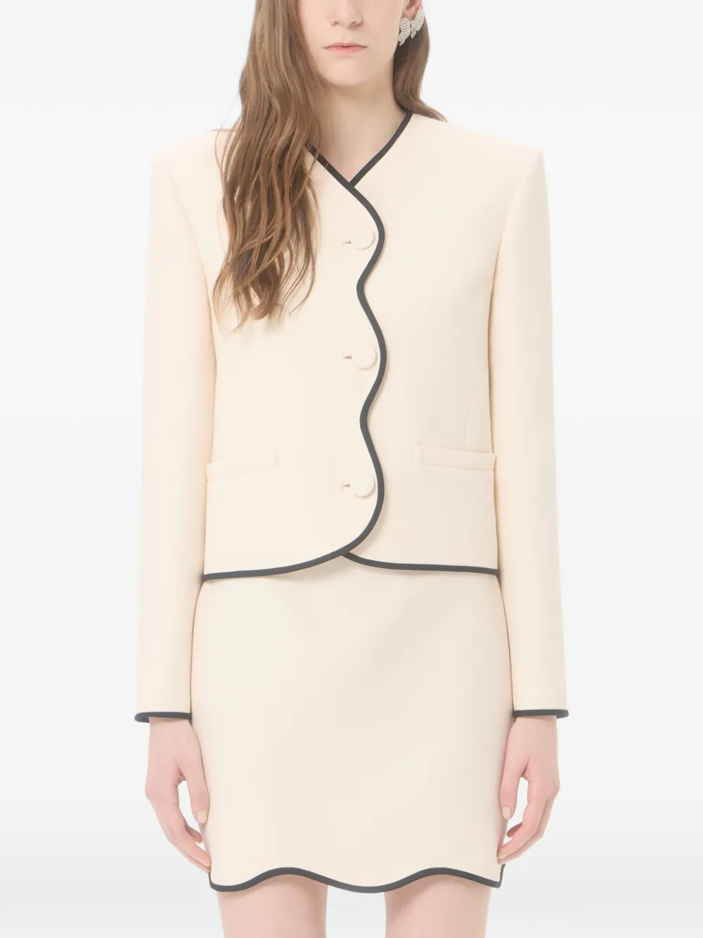 Valentino Garavani Crêpe couture jack Beige