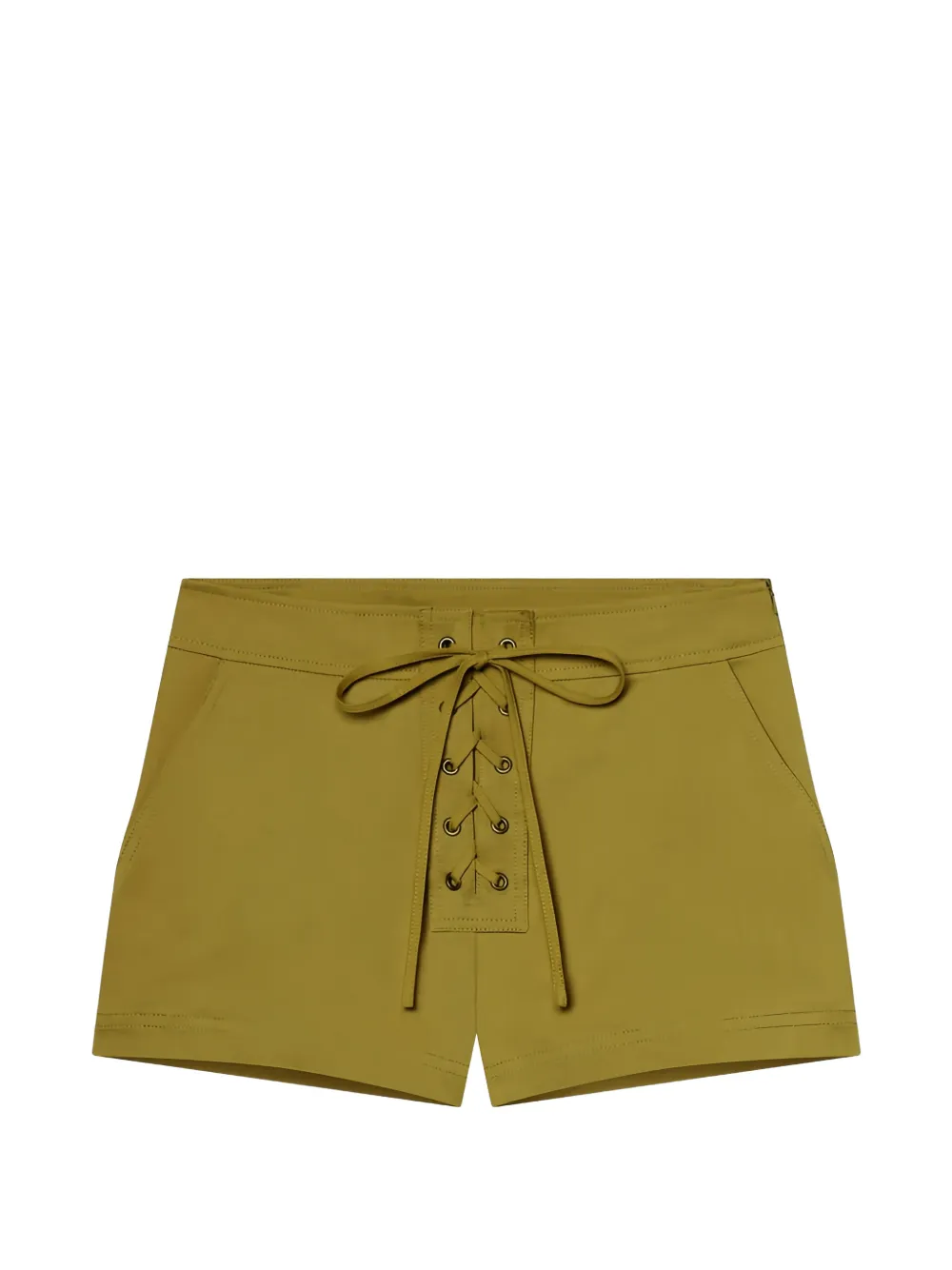 A.L.C. Leon lace-up eyelet shorts - Verde