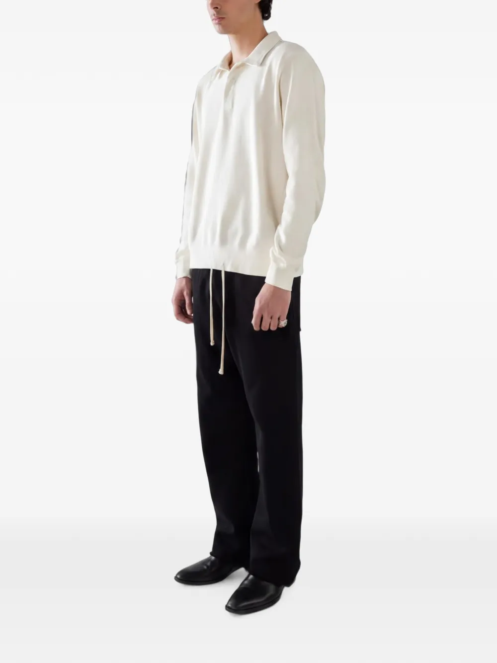 Les Tien Poloshirt met lange mouwen Beige