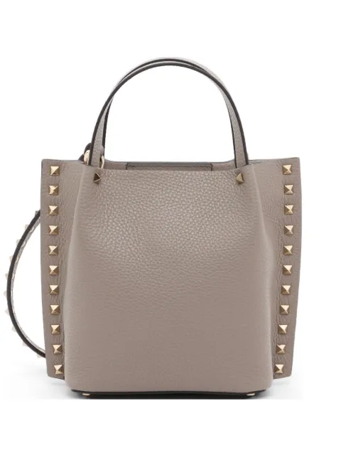 Valentino Garavani Kleine Rockstud Shopping Bag aus körnigem Kalbsleder