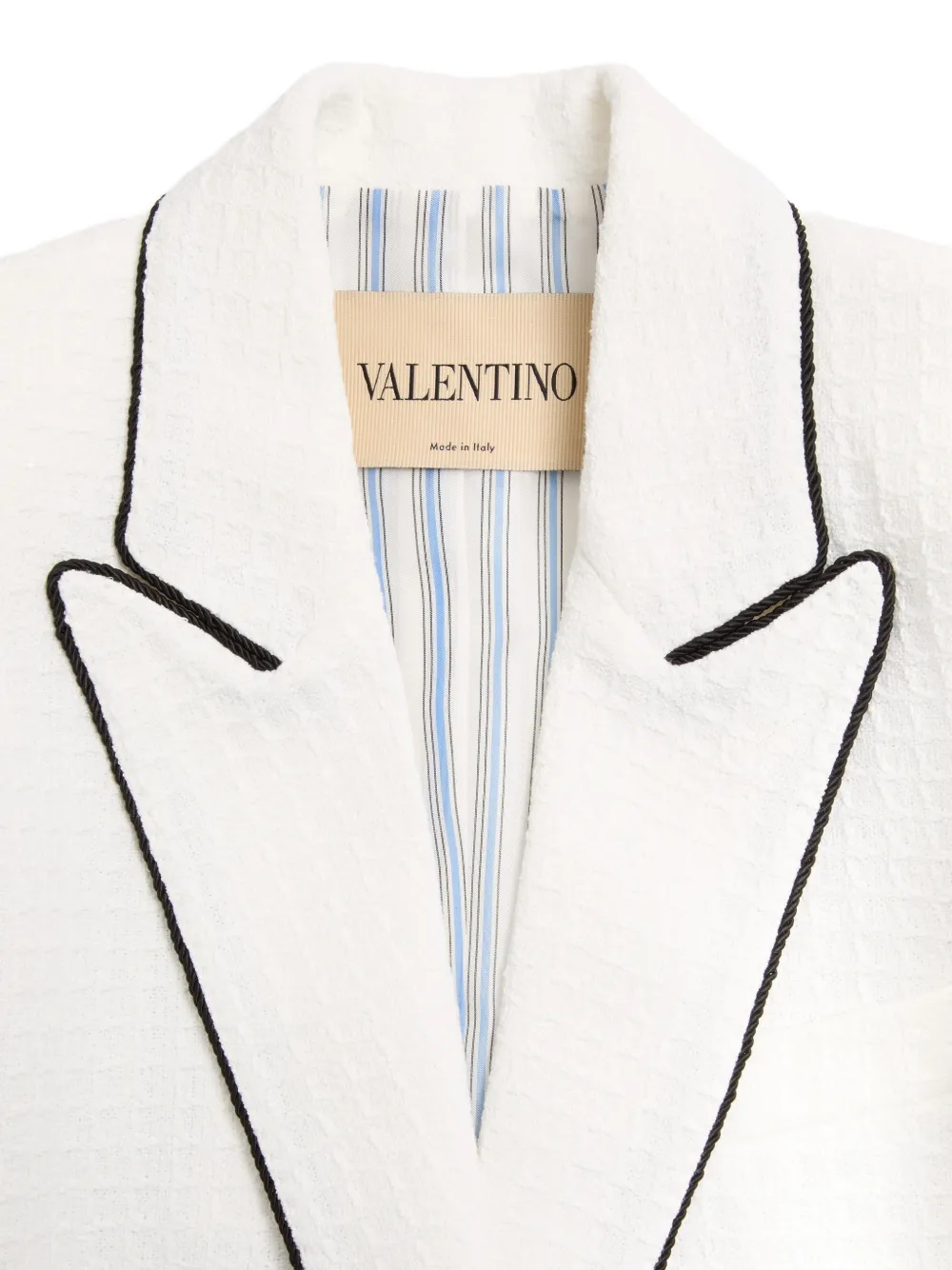 Valentino Garavani Canestrello katoenen tweed jack Wit