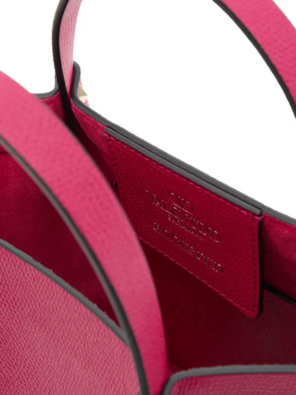 Valentino Garavani Rockstud kleine shopper van korrelig kalfsleer Roze