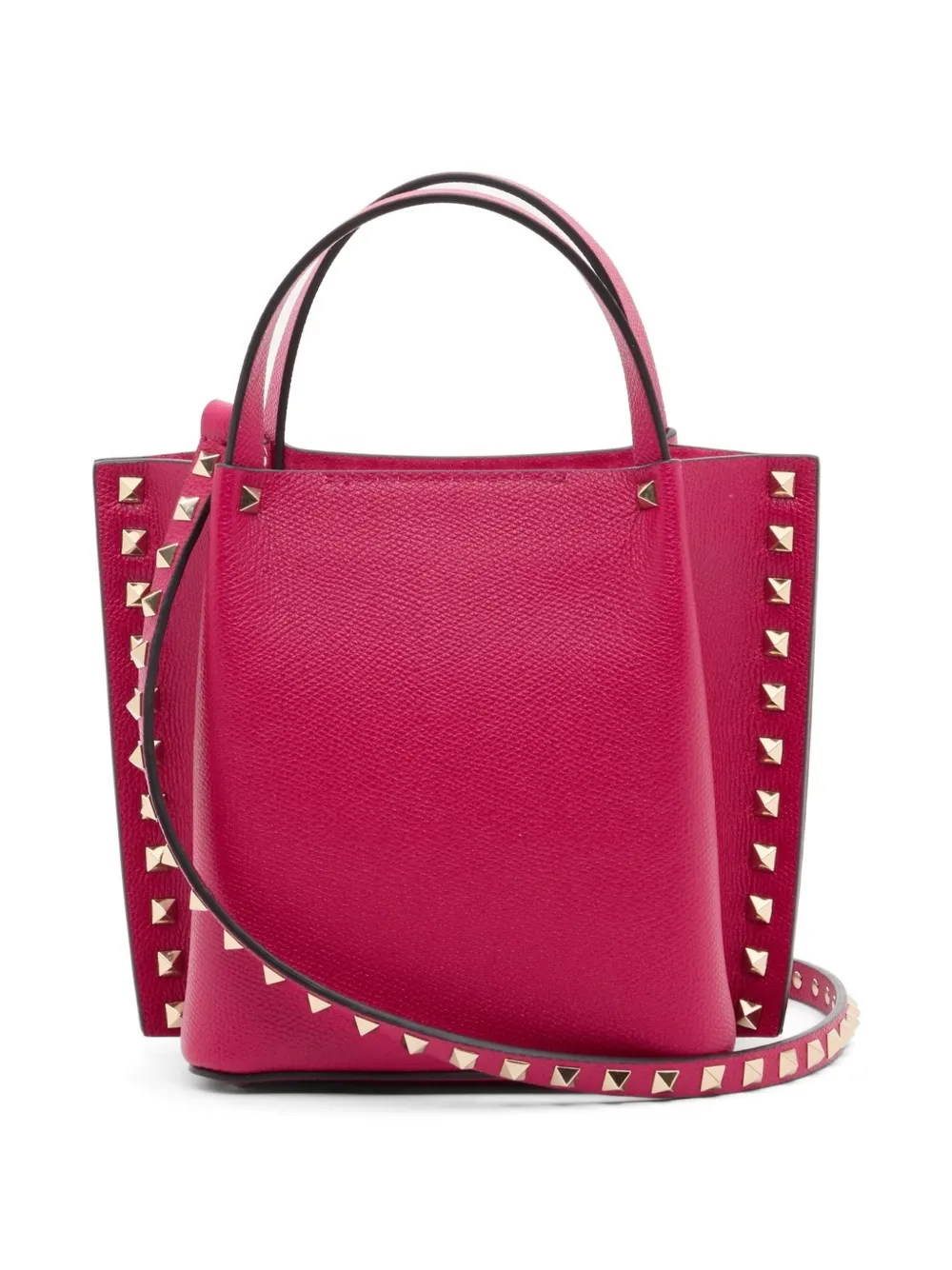 Valentino Garavani Rockstud kleine shopper van korrelig kalfsleer Roze