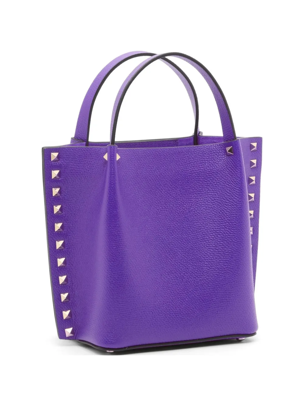 Valentino Garavani Rockstud kleine shopper van korrelig kalfsleer Paars