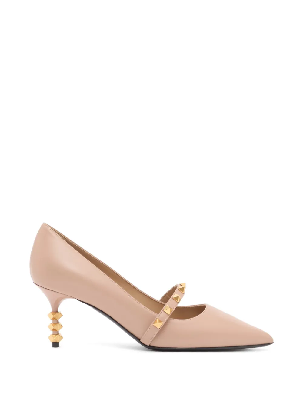 Valentino Garavani Rockstud Pumps mit skulpturalem Absatz aus Kalbsleder 70mm - Nude