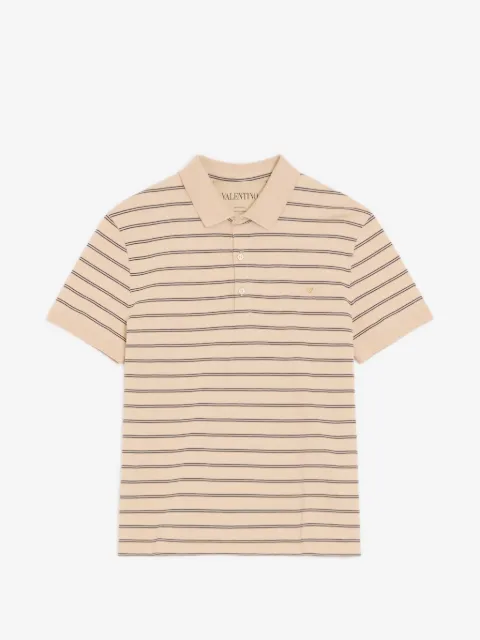 Valentino Garavani cotton piqué polo with VGold stripes