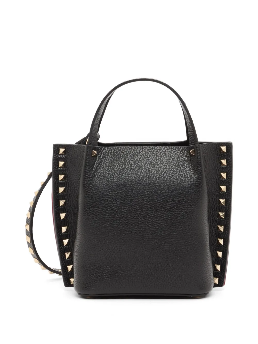 Valentino Garavani Rockstud kleine shopper van korrelig kalfsleer Zwart