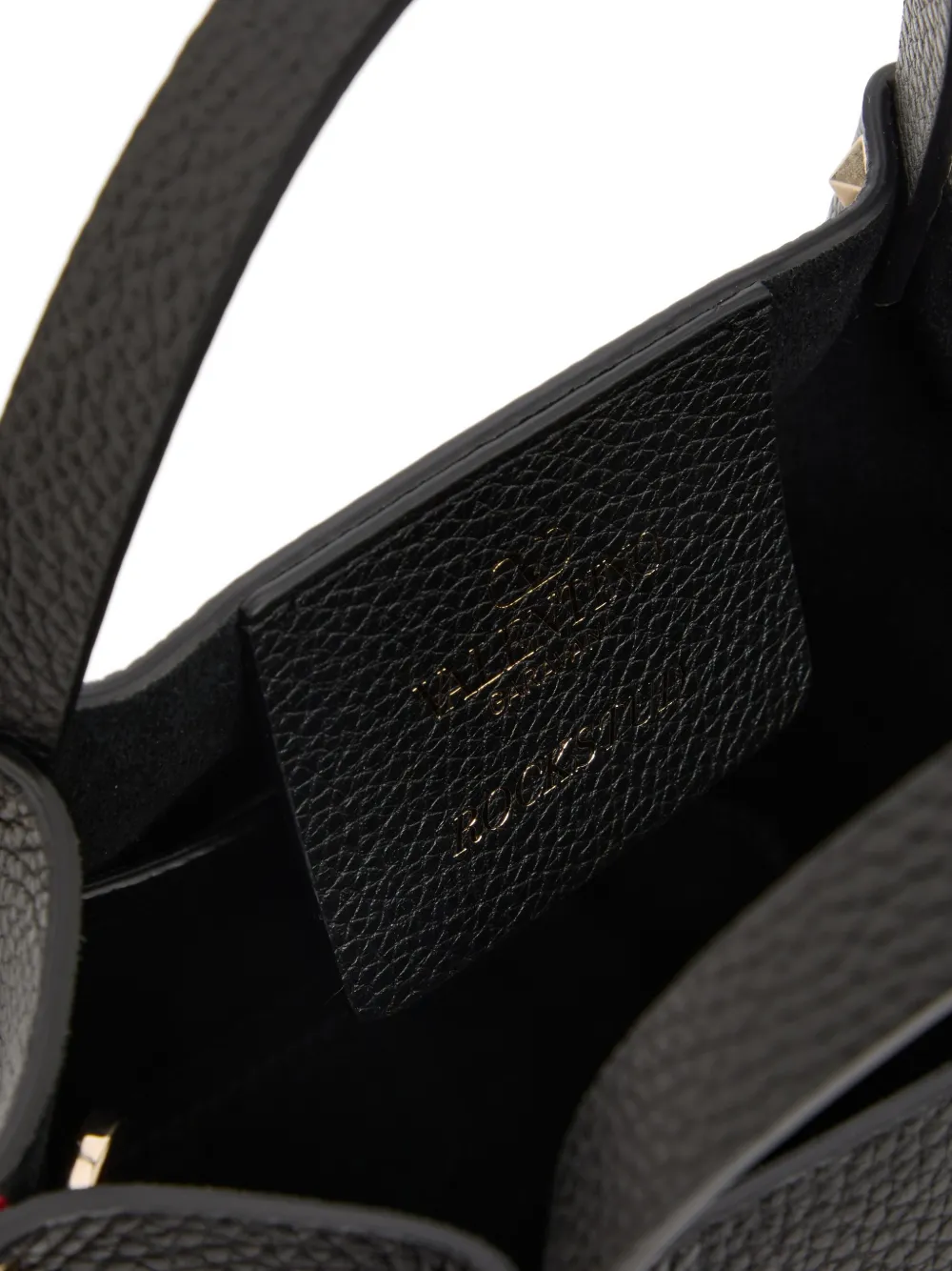 Valentino Garavani Rockstud kleine shopper van korrelig kalfsleer Zwart