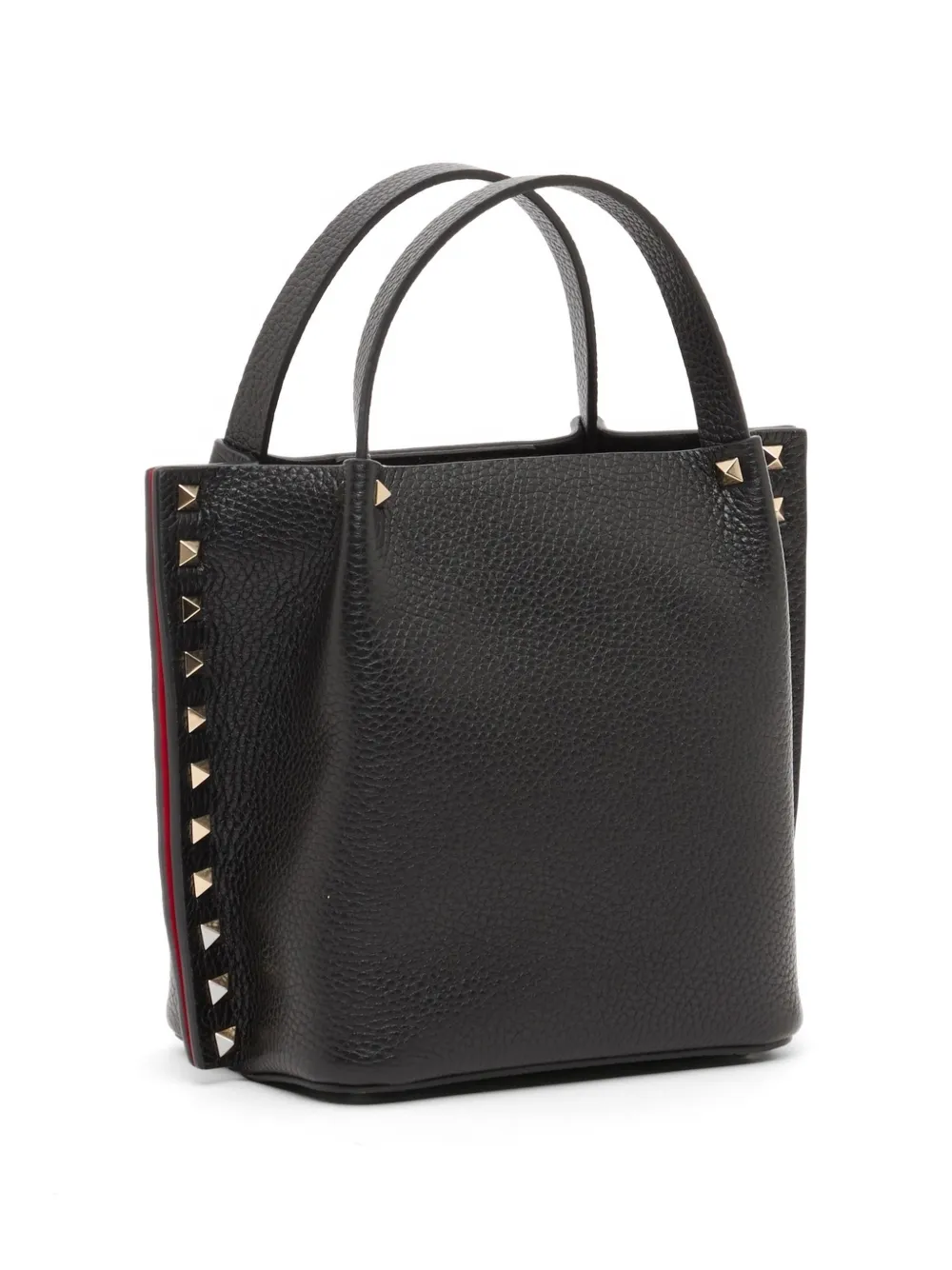 Valentino Garavani Rockstud kleine shopper van korrelig kalfsleer Zwart
