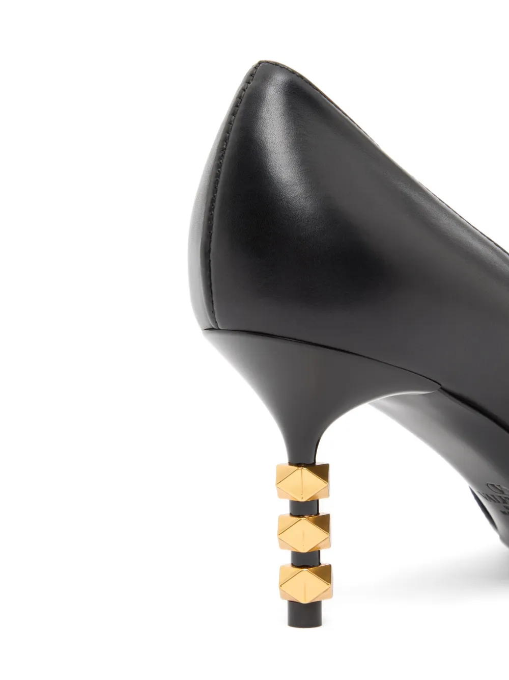 Valentino Garavani Rockstud kalfsleren pumps met sculpturale hak 70 mm Zwart