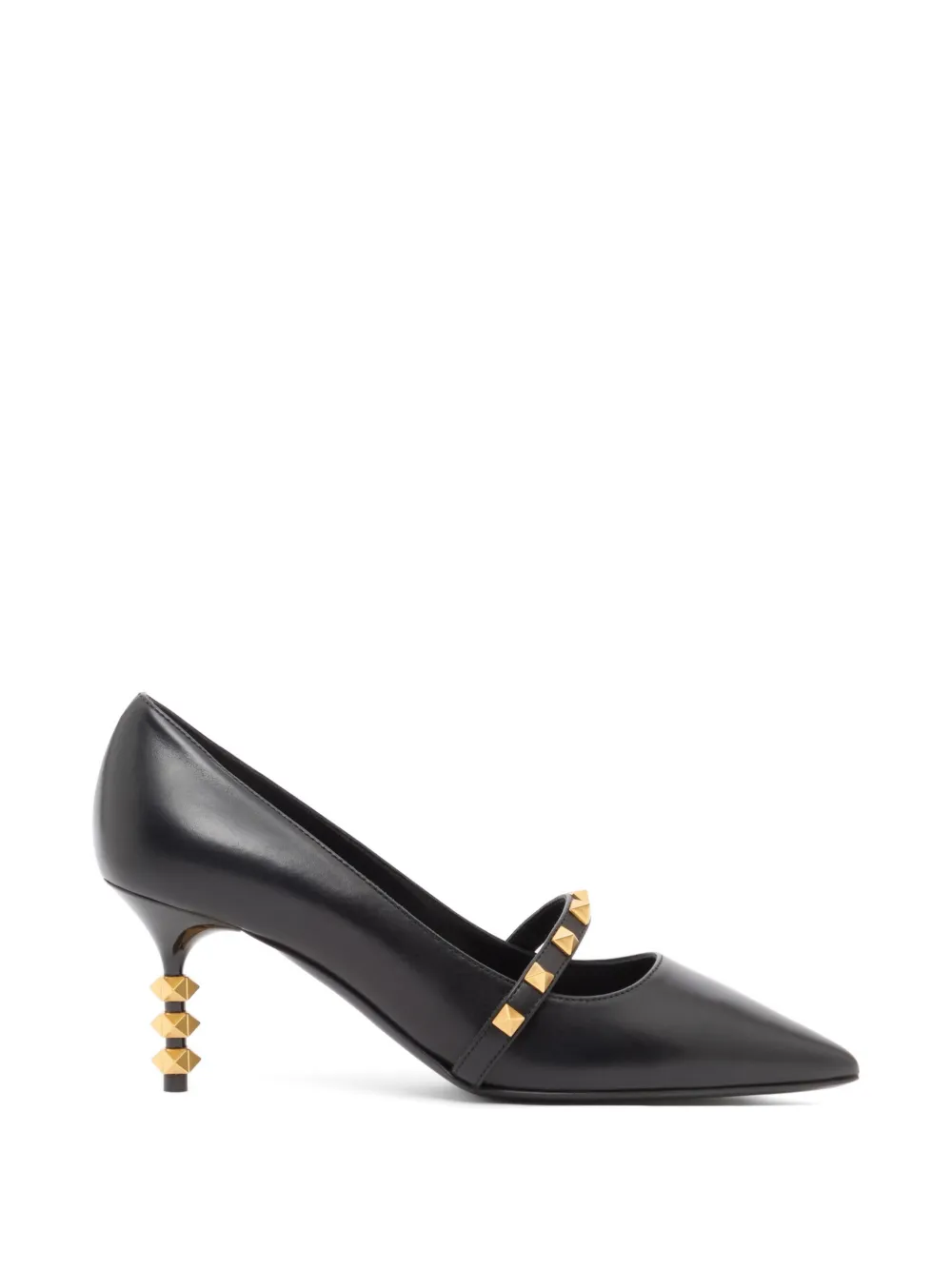 Valentino Garavani Rockstud Pumps mit skulpturalem Absatz aus Kalbsleder 70mm - Schwarz