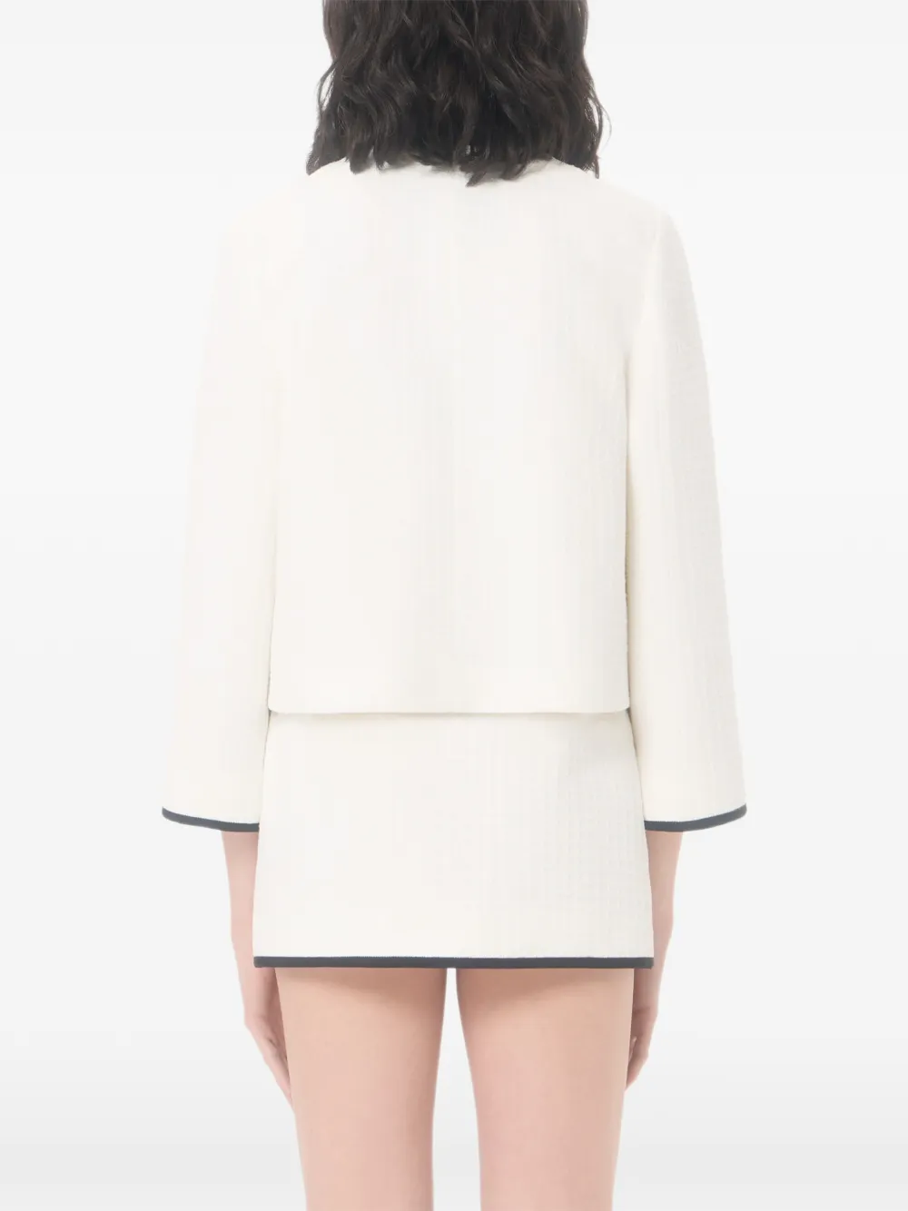 Valentino Garavani Canestrello katoenen tweed jas Wit