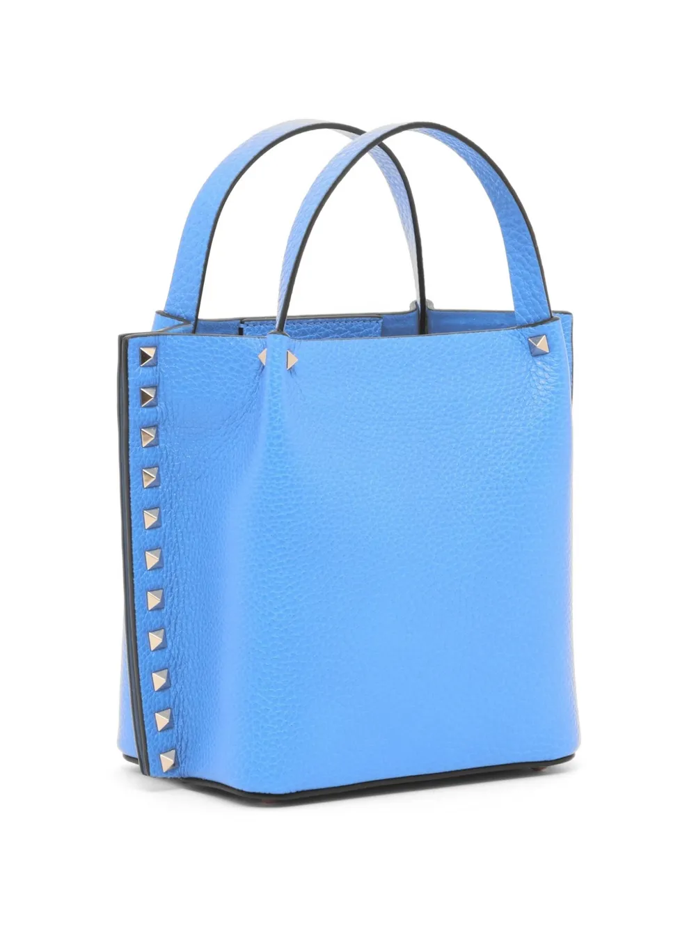 Valentino Garavani Rockstud kleine shopper van korrelig kalfsleer Blauw
