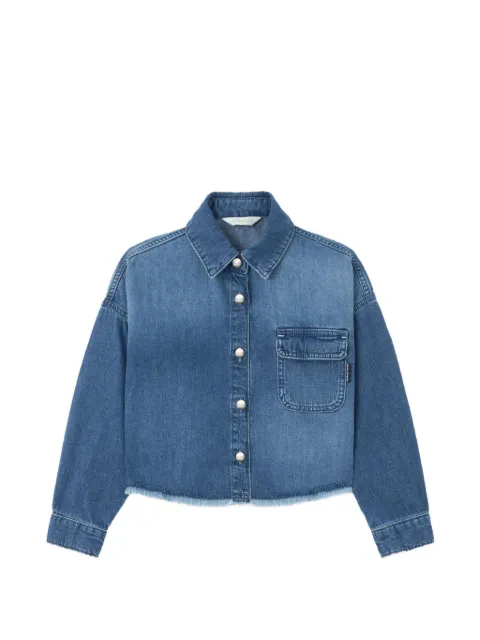 Palm Angels Kids raw-edge logo-print denim jacket