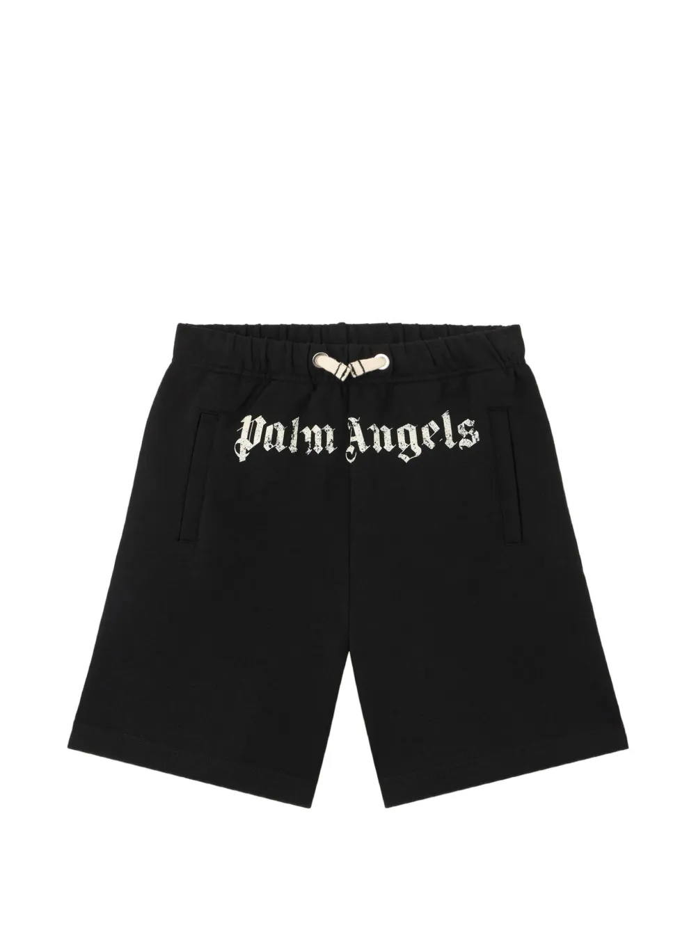 Palm Angels Kids logo-print drawstring shorts - Nero