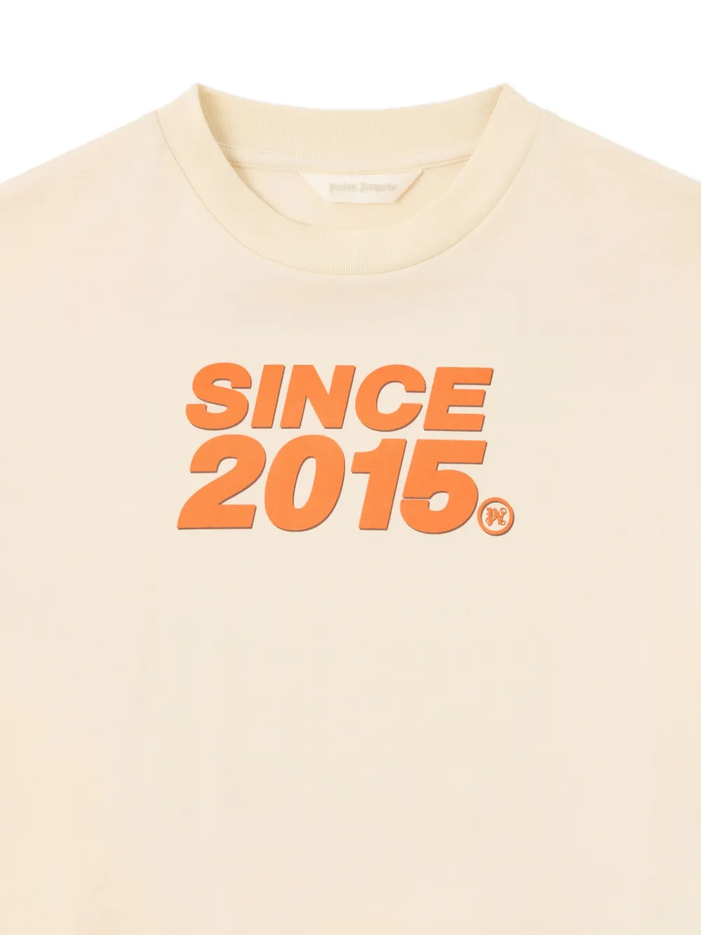 Palm Angels Kids Katoenen T-shirt met logoprint Beige