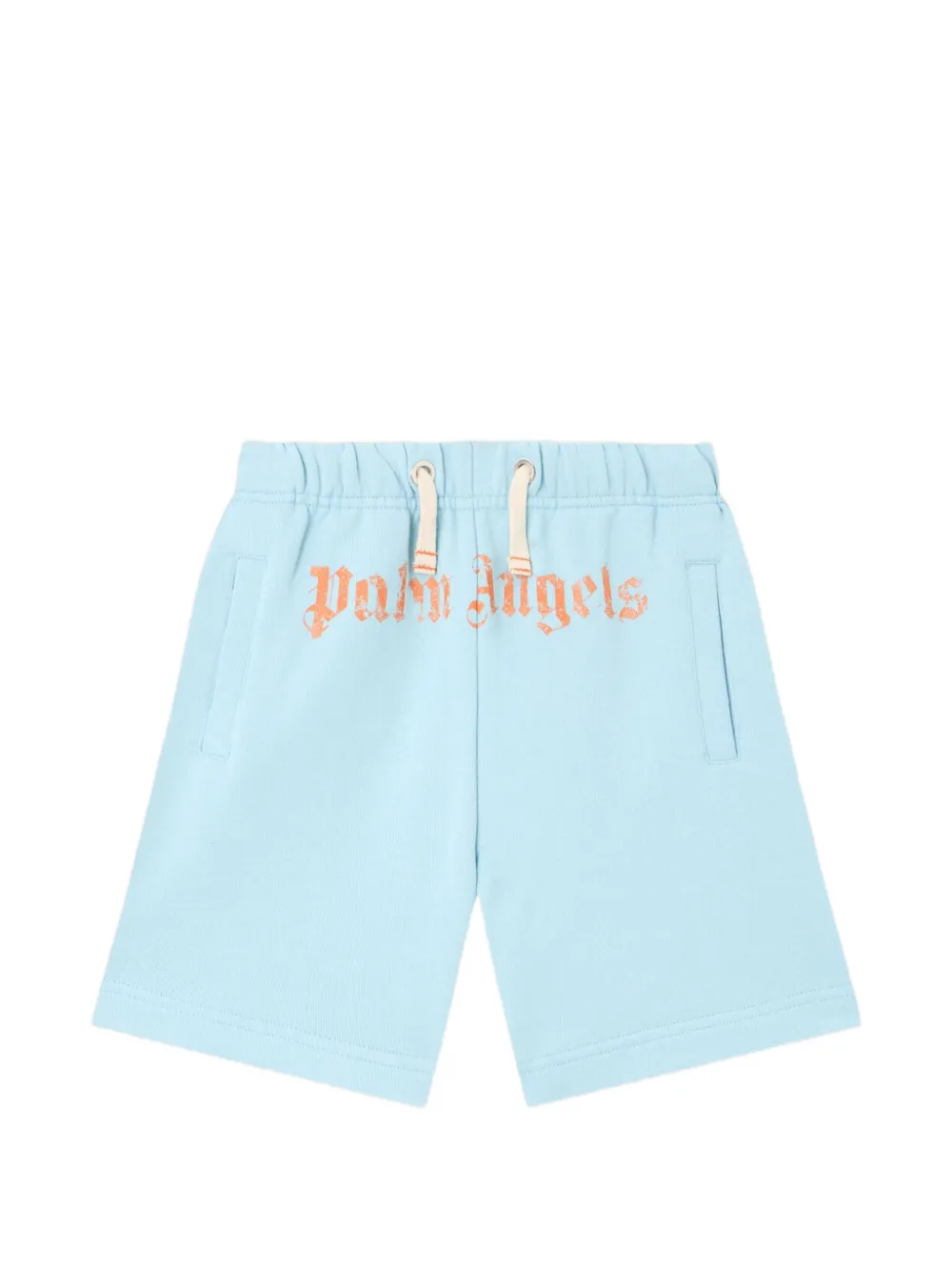 Palm Angels Kids logo-print drawstring shorts - Blue