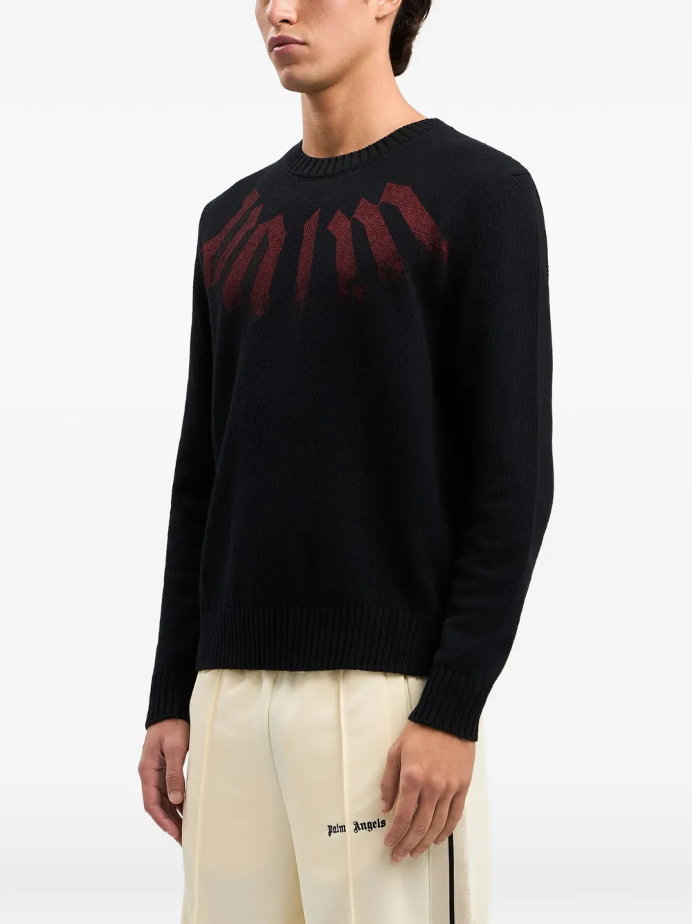 Palm Angels Trui met logoprint Zwart