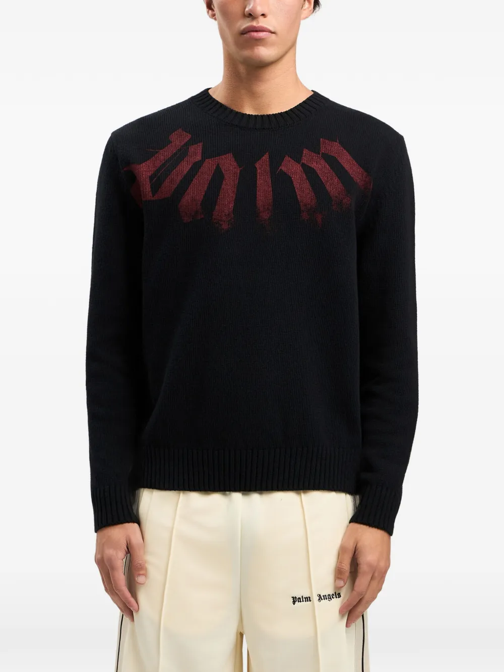 Palm Angels Trui met logoprint Zwart