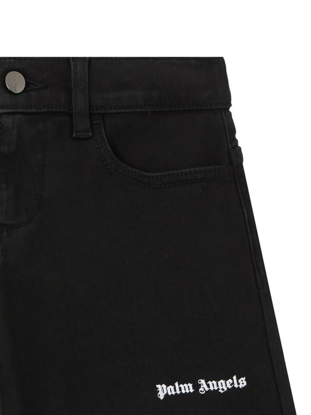 Palm Angels Kids logoprint jeans met vlakken Zwart