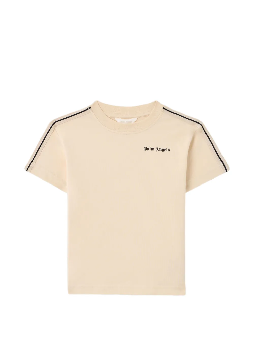Palm Angels Kids logo-print side-stripe T-shirt - Toni neutri