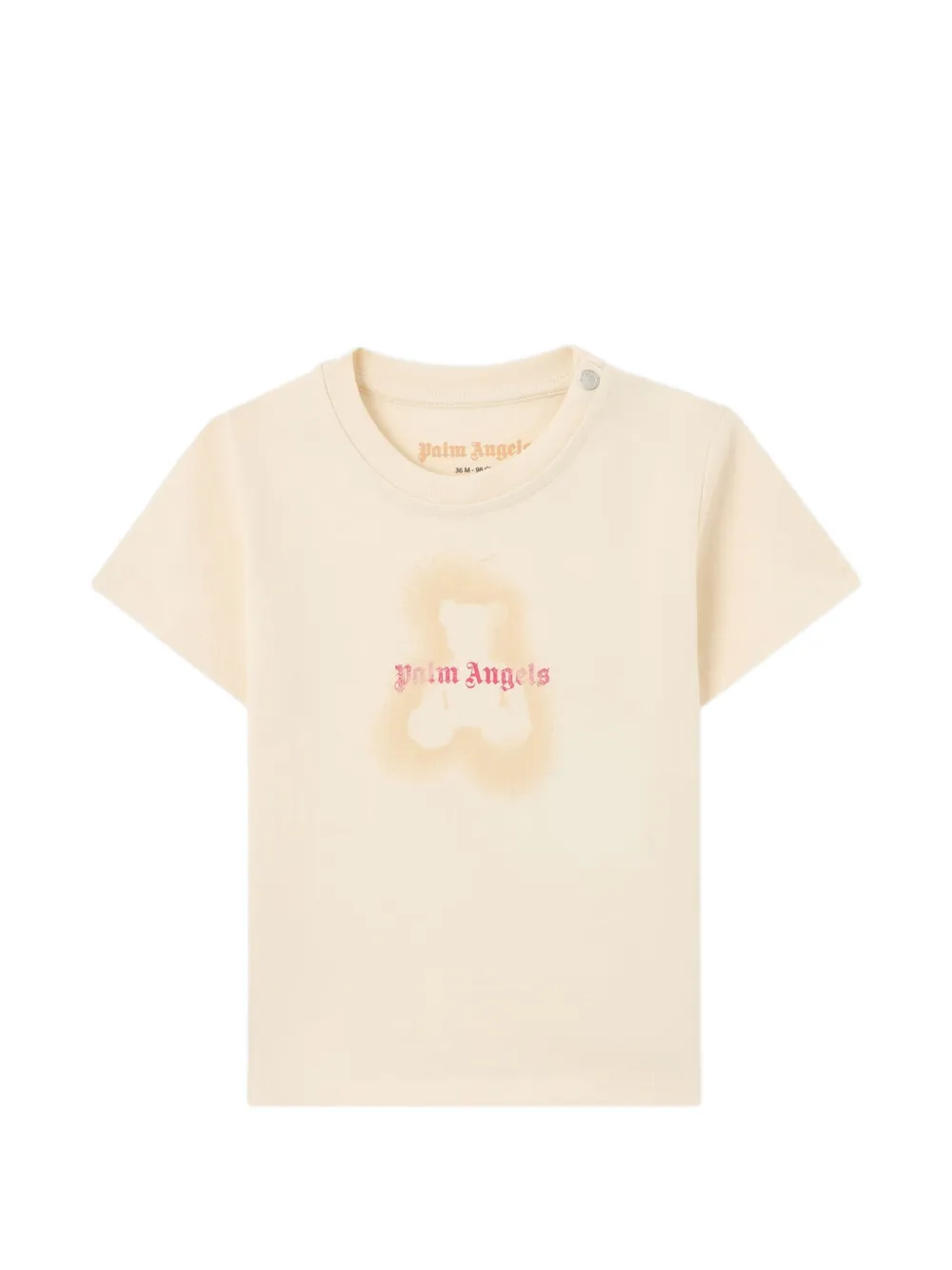 Palm Angels Kids spray bear print T-shirt - Toni neutri