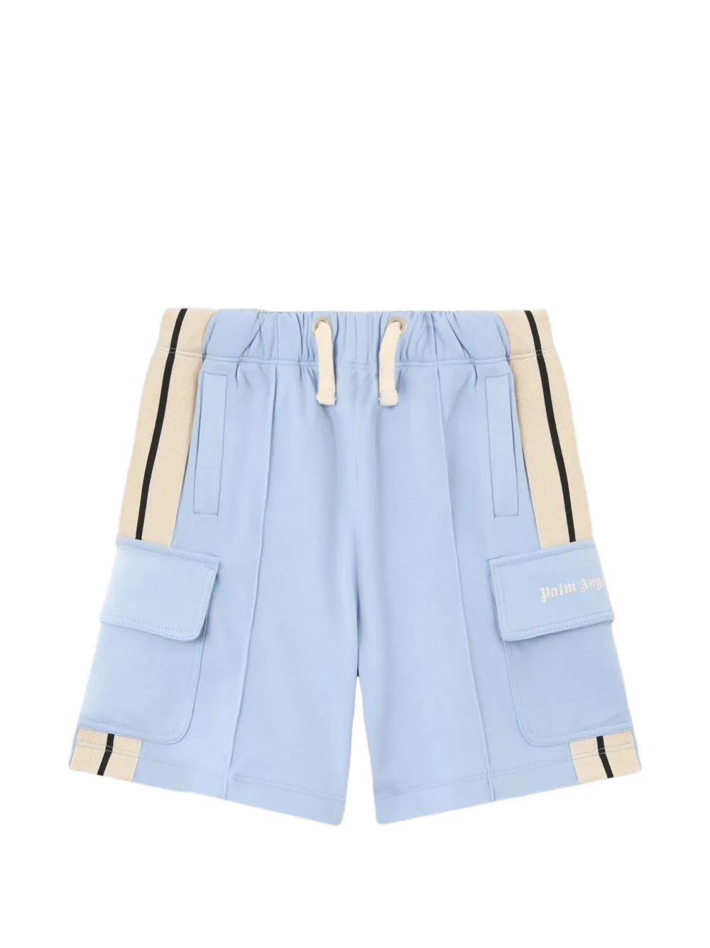 Palm Angels Kids side-stripe cargo shorts - Blue