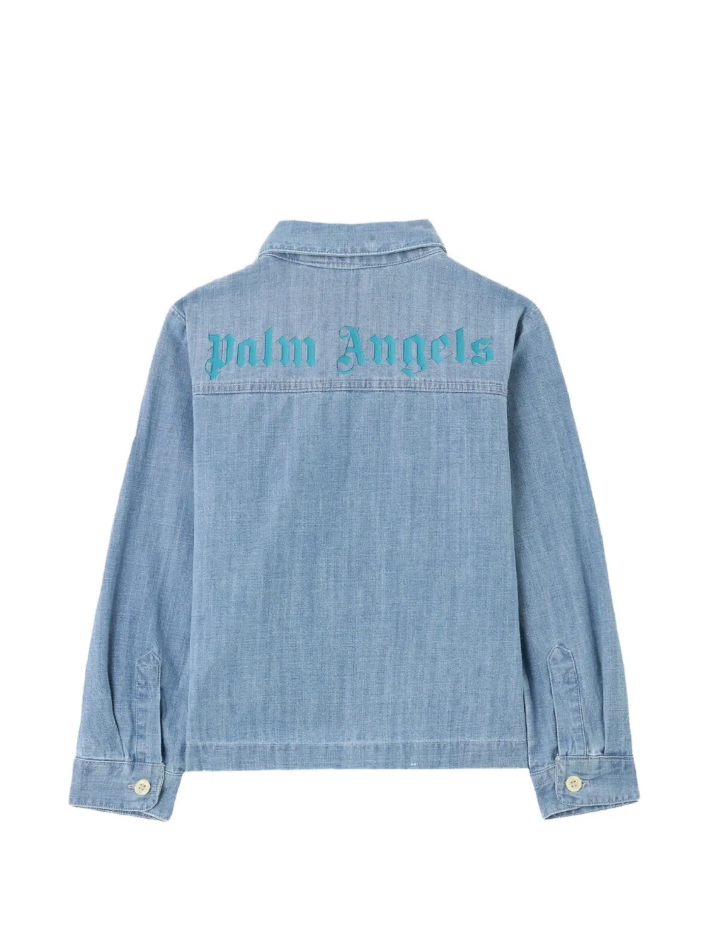Palm Angels Kids Overhemd met beerpatch Blauw