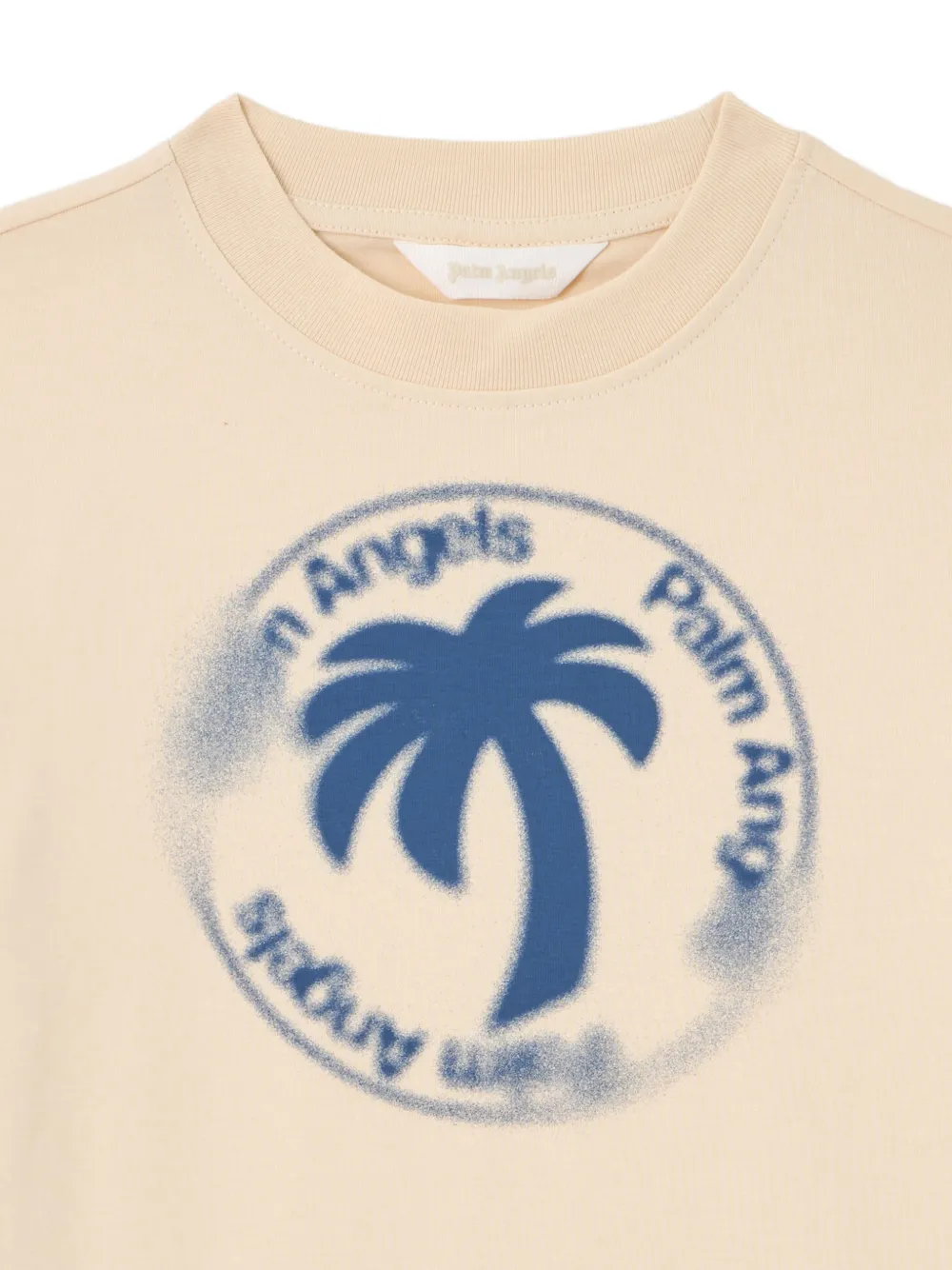 Palm Angels Kids Palm Stamp T-shirt Beige