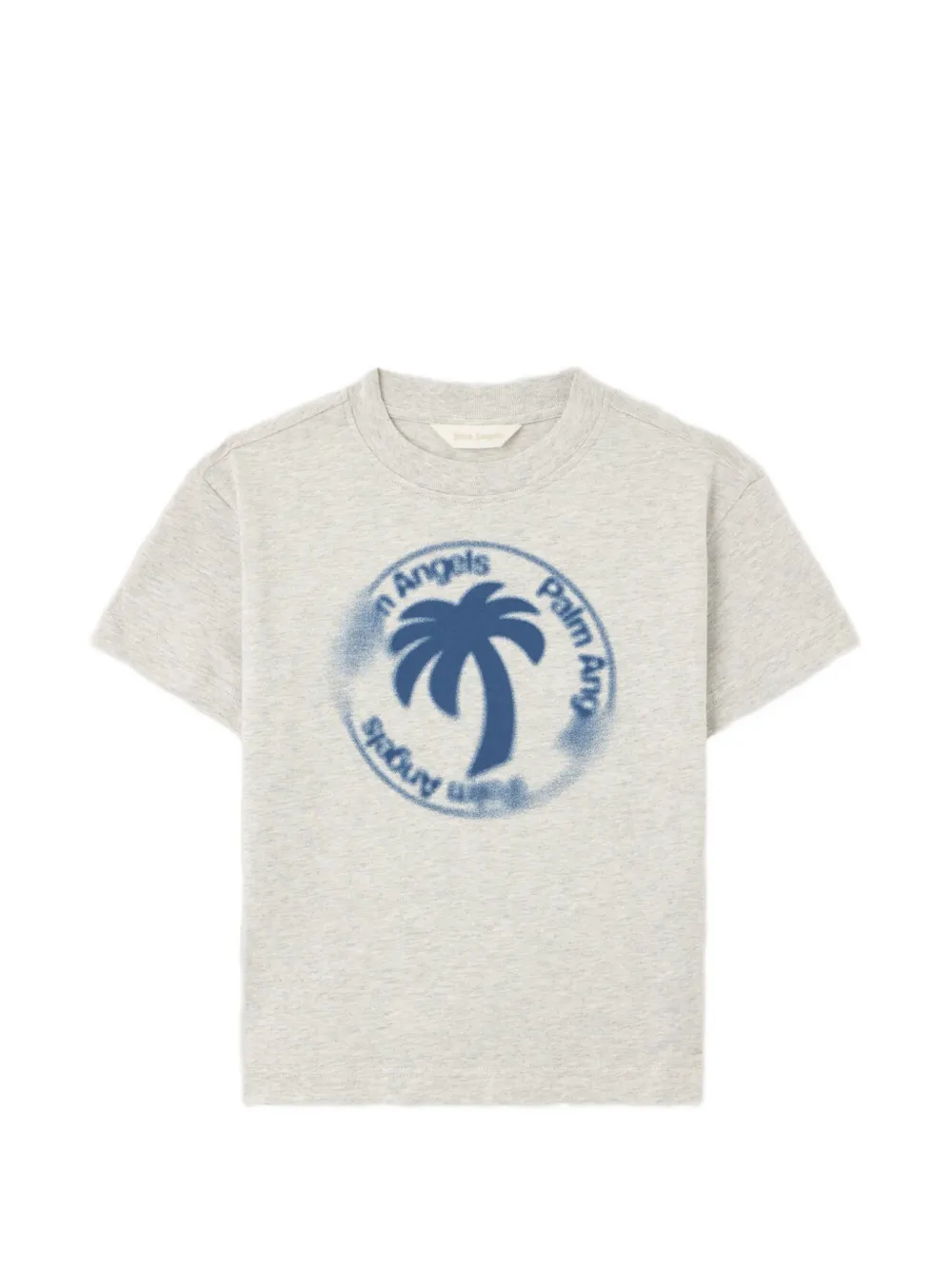 Palm Angels Kids palm stamp print T-shirt - Grigio