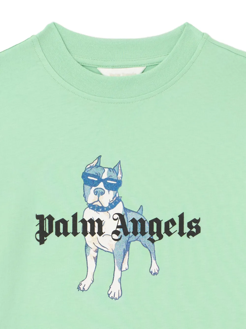 Palm Angels Kids T-shirt met hondenprint Groen