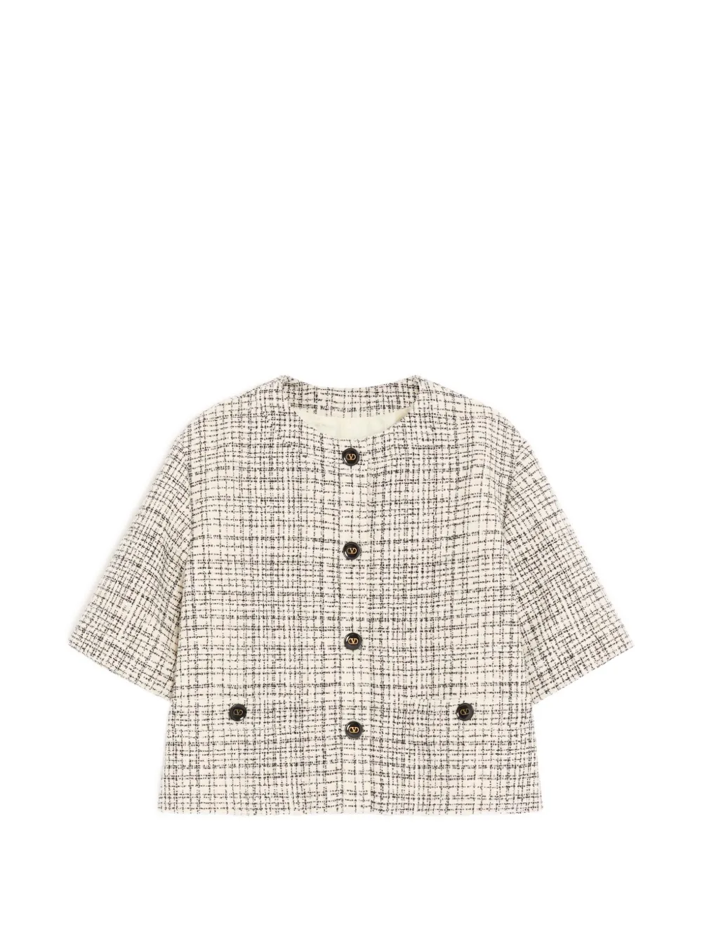 Valentino Garavani square tweed jacket - Toni neutri