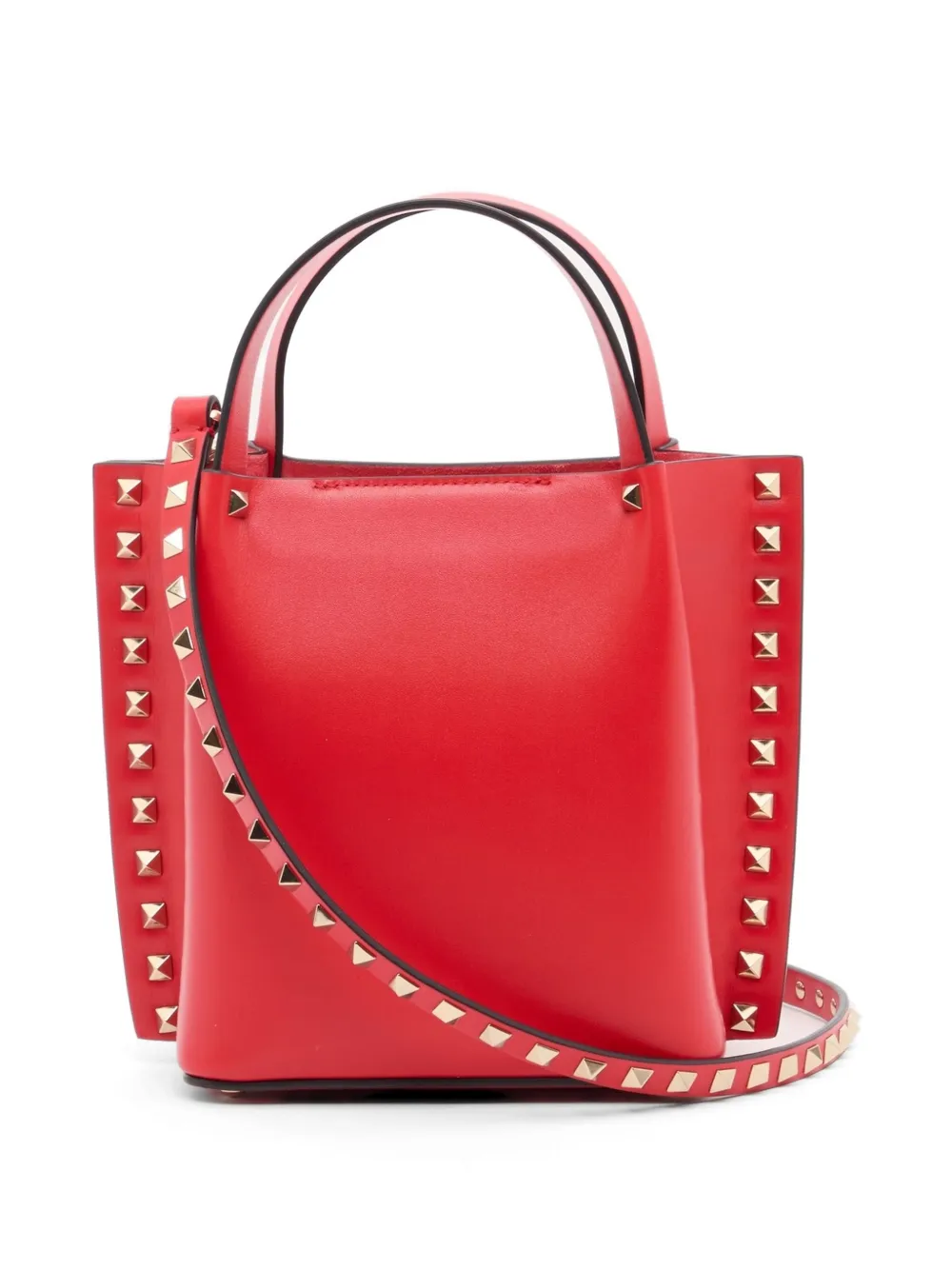 Valentino Garavani Rockstud kleine kalfsleren shopper Rood