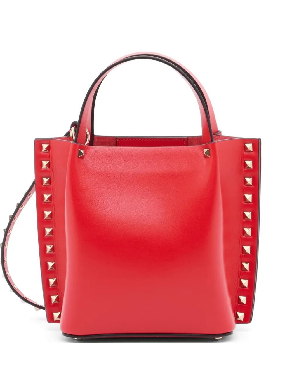 Valentino Garavani Rockstud small calfskin shopping bag - Rot