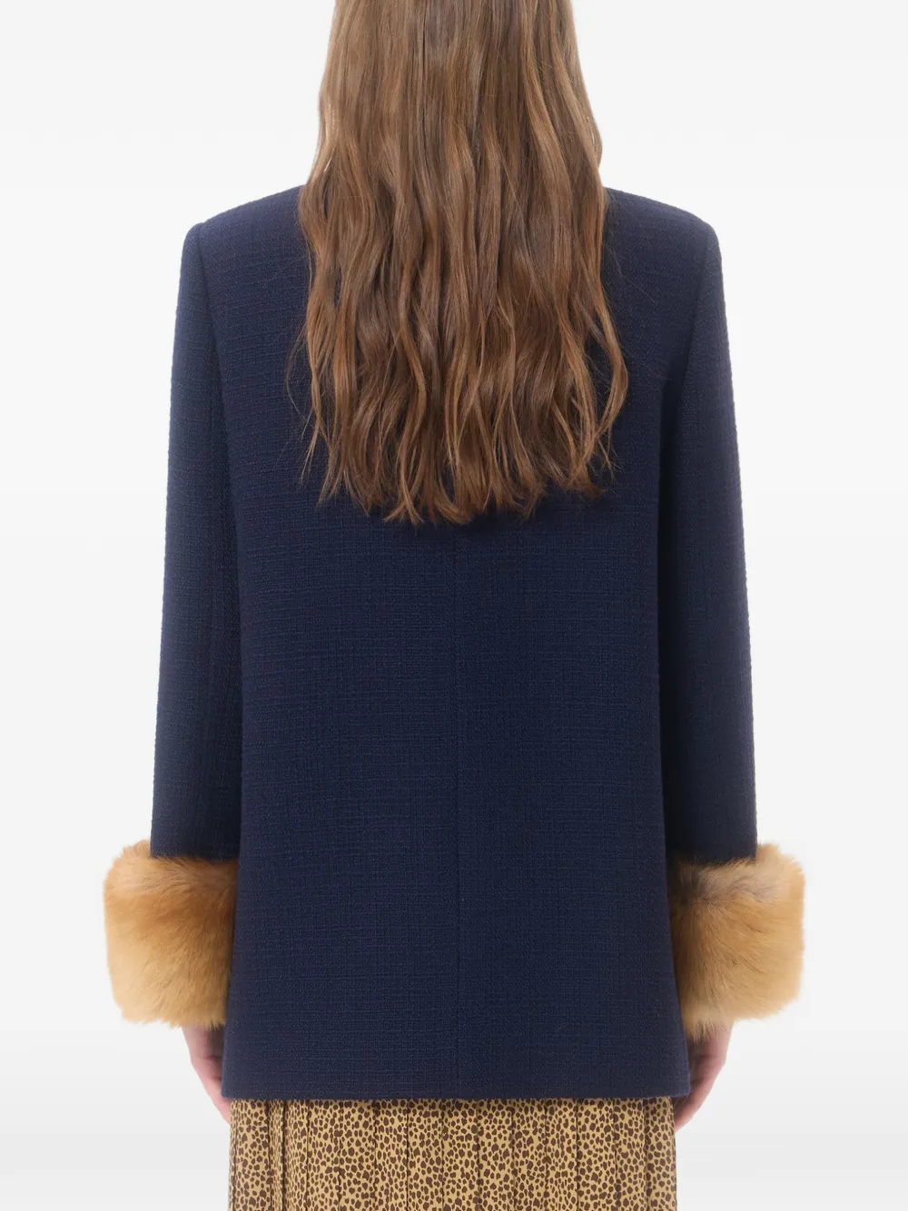 Valentino Garavani Wollen tweed jas Blauw