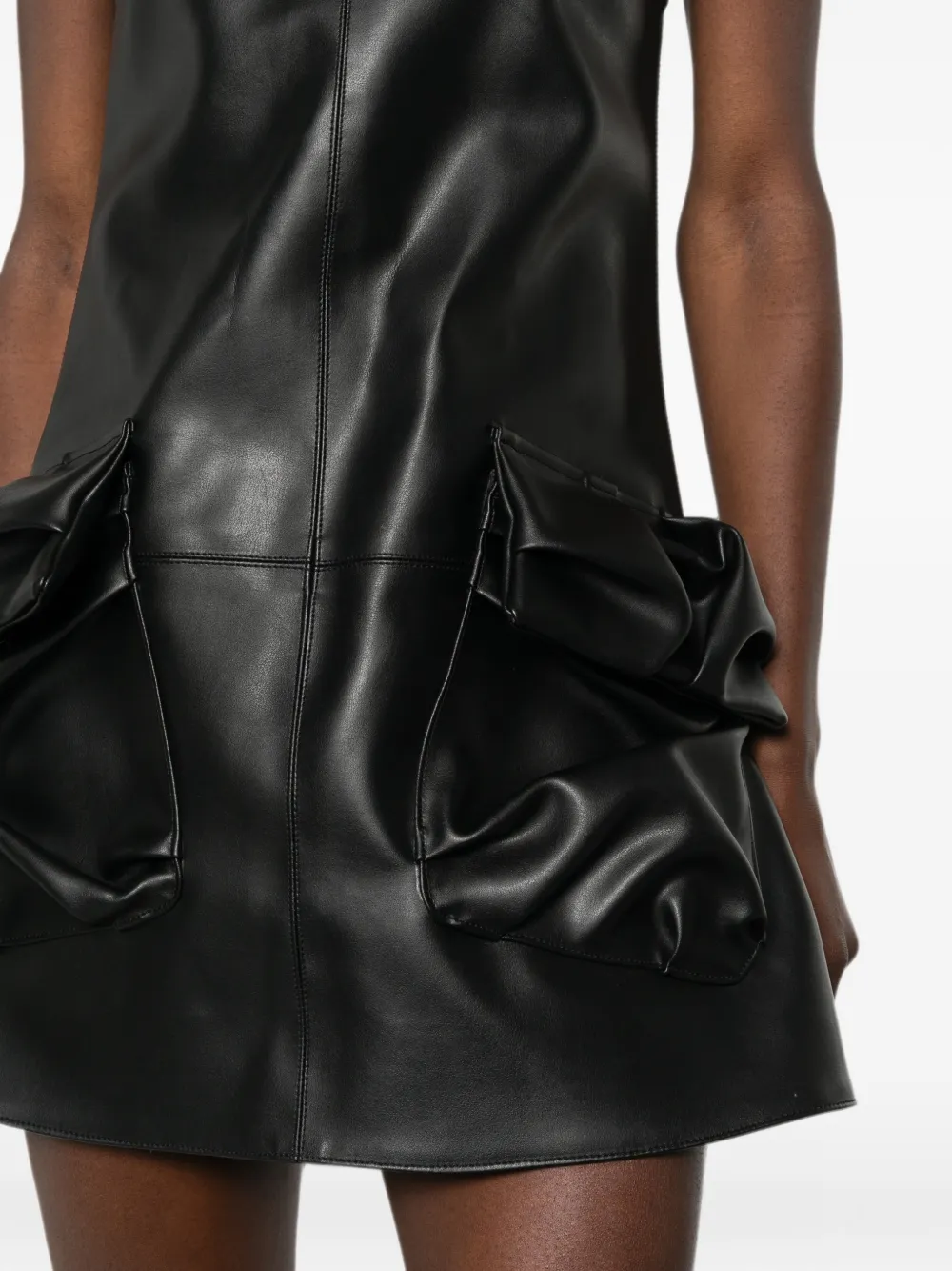 Viktor & Rolf Mouwloze mini-jurk met gedrapeerde zak Zwart