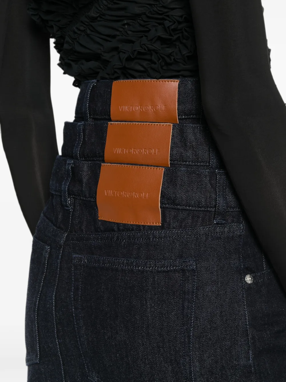 Viktor & Rolf Gelaagde denim rok Blauw