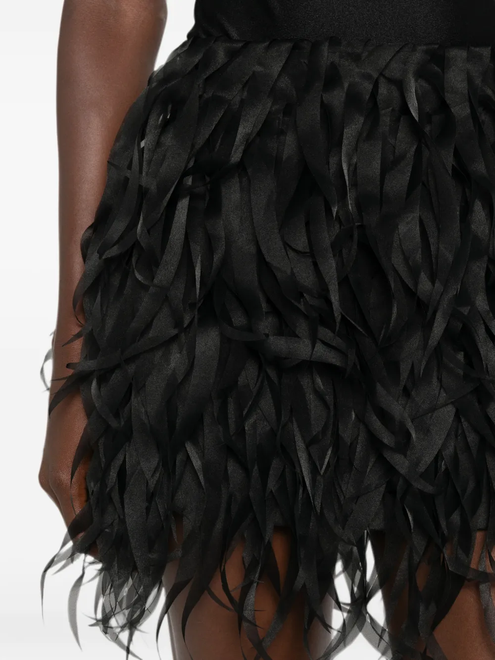 Viktor & Rolf Mini-rok met veren-effect Zwart
