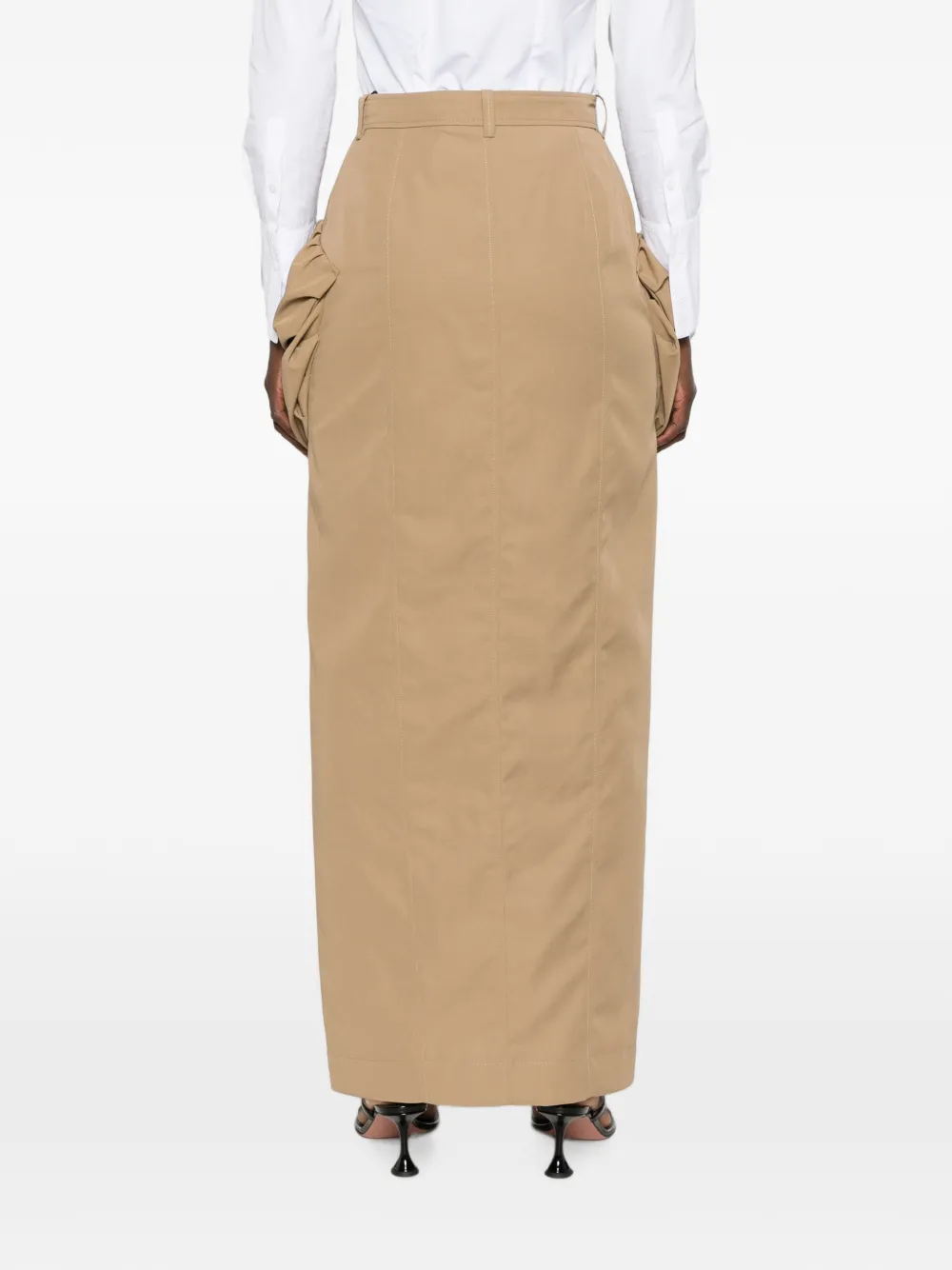 Viktor & Rolf Maxi-rok met geplooide zak Beige